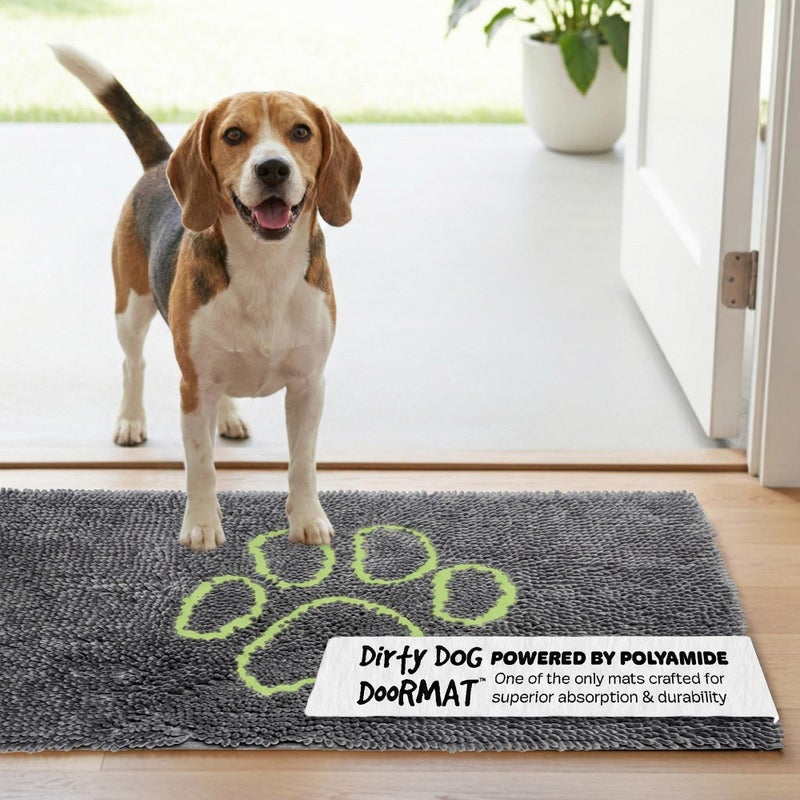 Dog Gone Smart Dirty Dog Doormat - Fast Drying Rug with Super Gripper Backing for Clean Floors - Super Absorbent and Machine Washable Mat for Muddy Paws - Cool Grey - Image 1